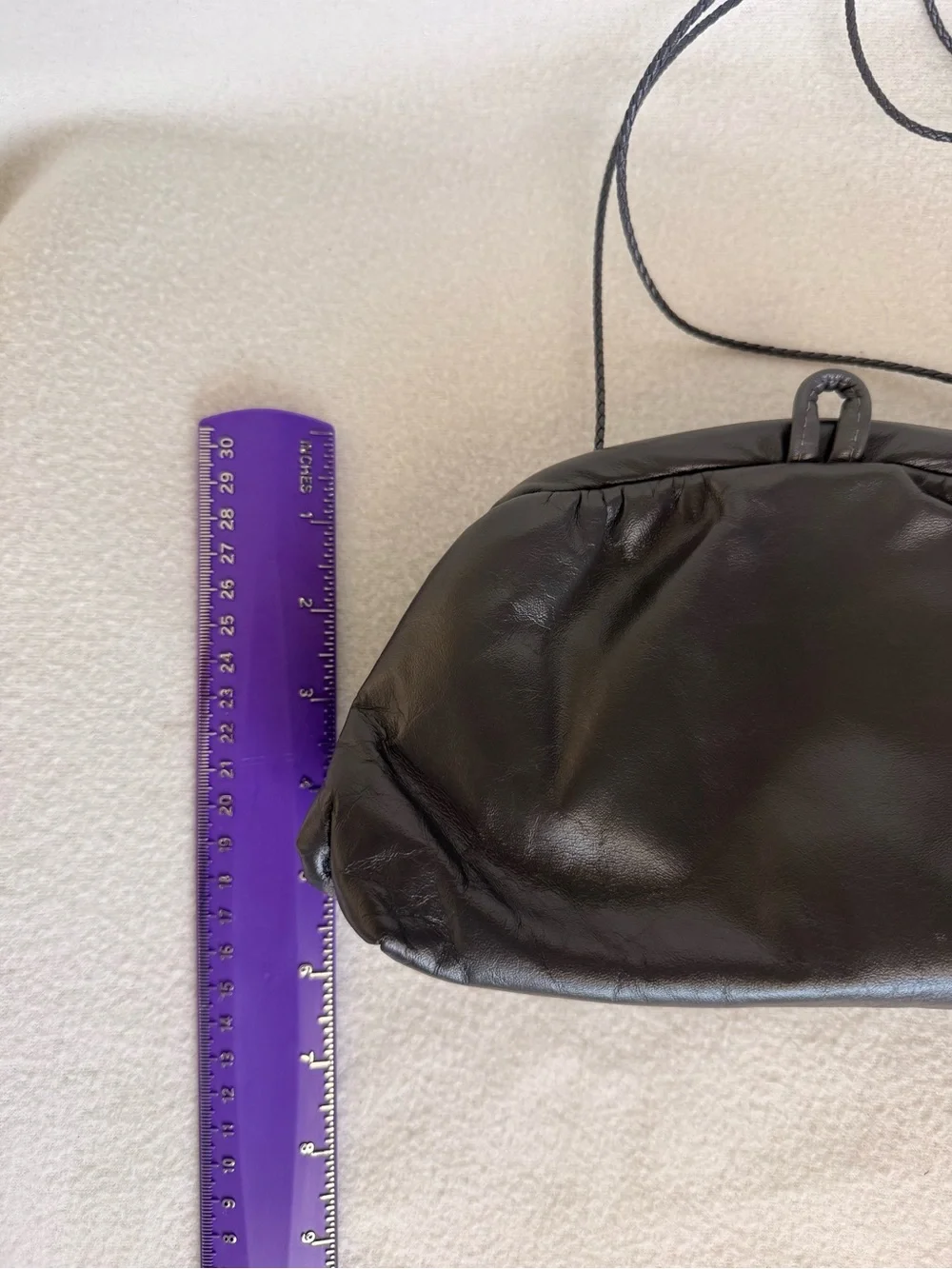 Classic Gathered Shoulder Bag - Black